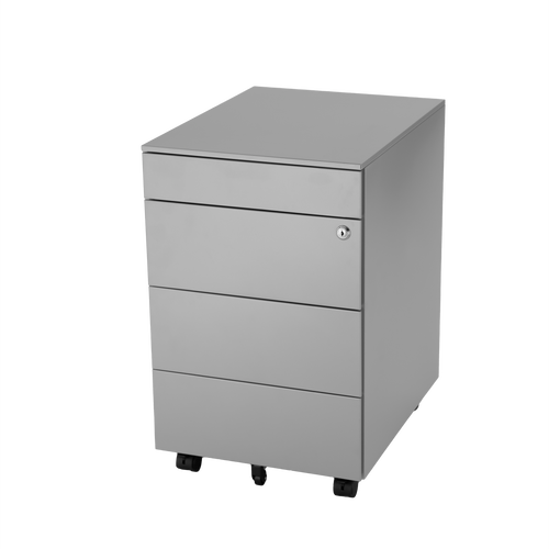 Mobile filing cabinet with pen tray