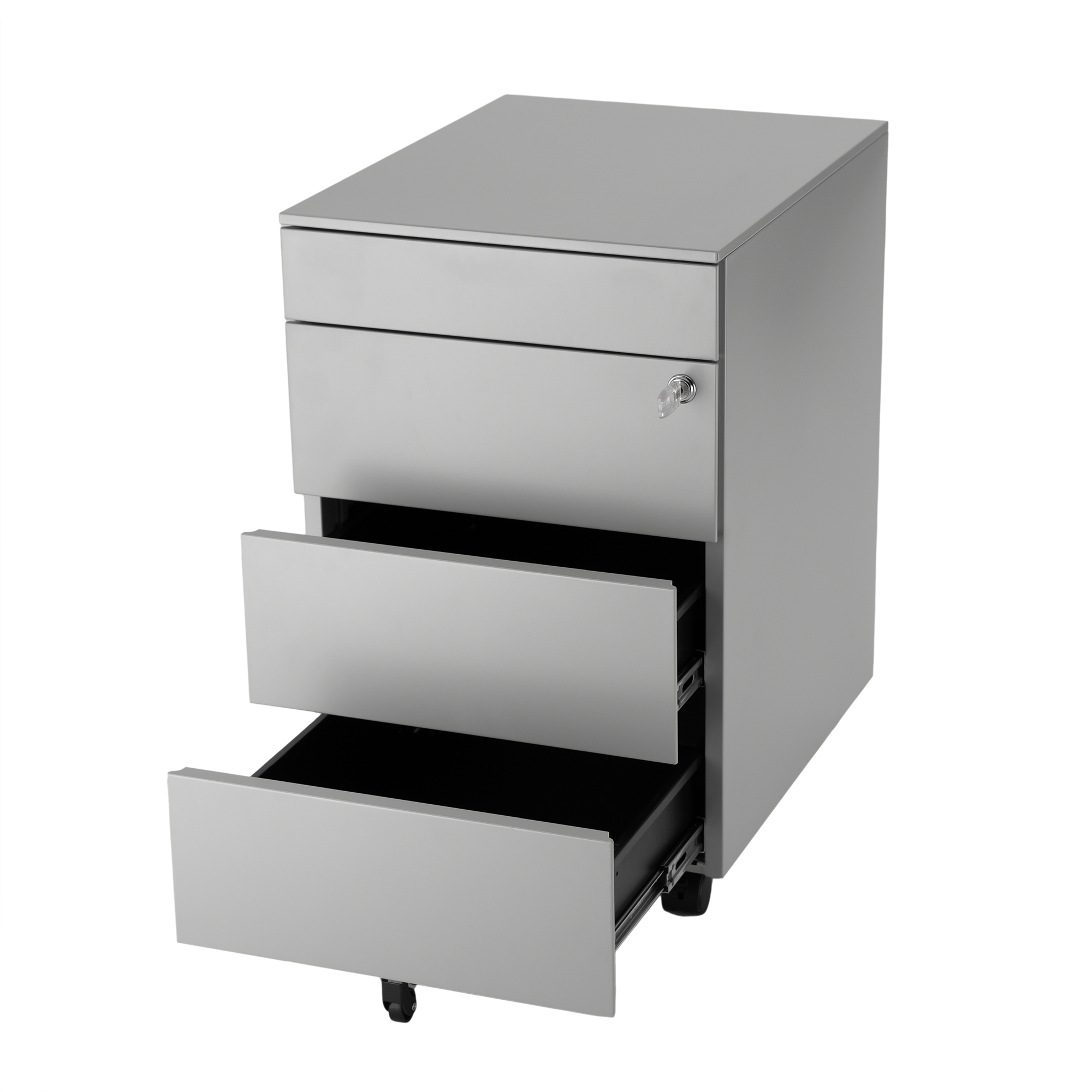 Mobile filing cabinet with pen tray
