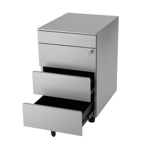 Mobile filing cabinet with pen tray