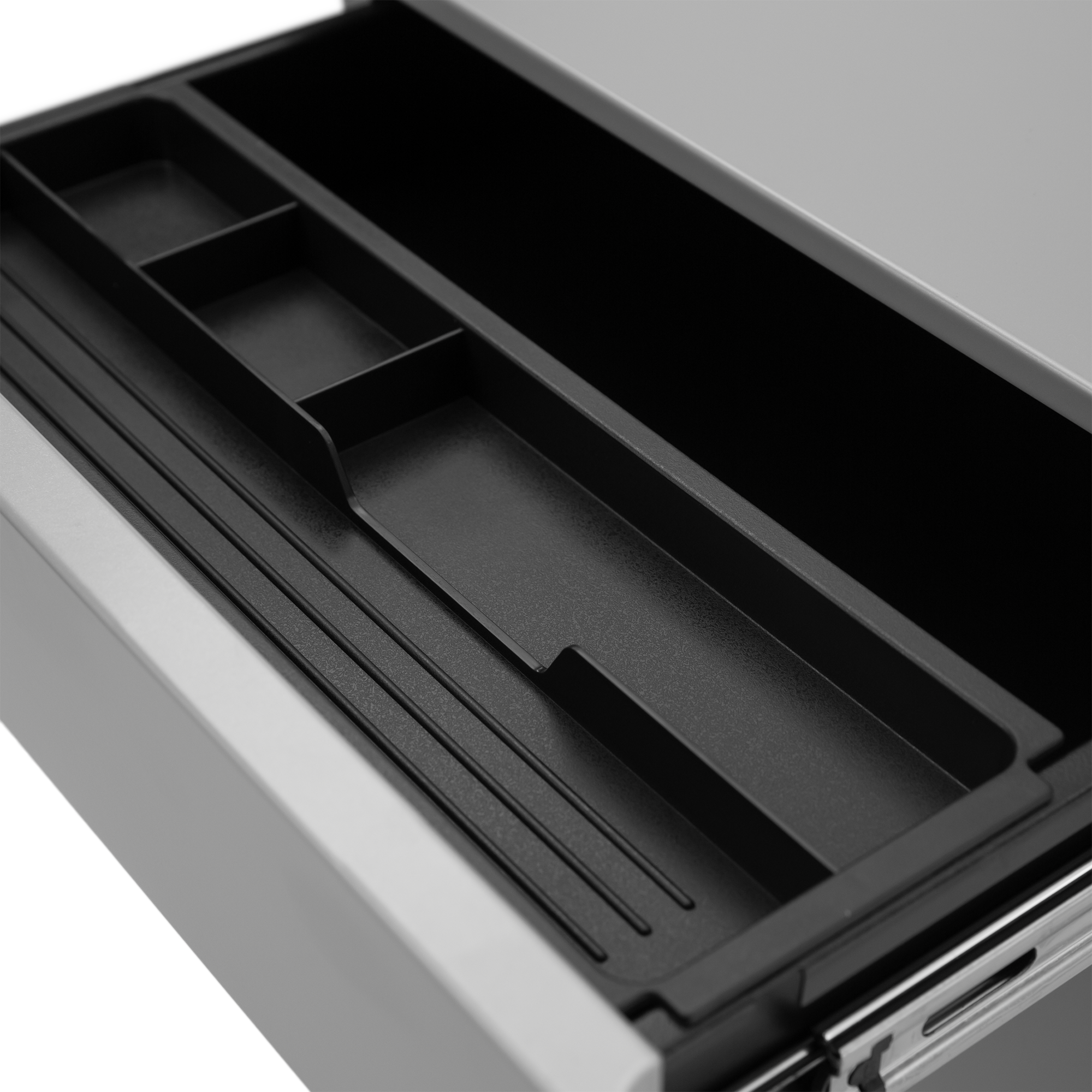 Mobile filing cabinet with pen tray
