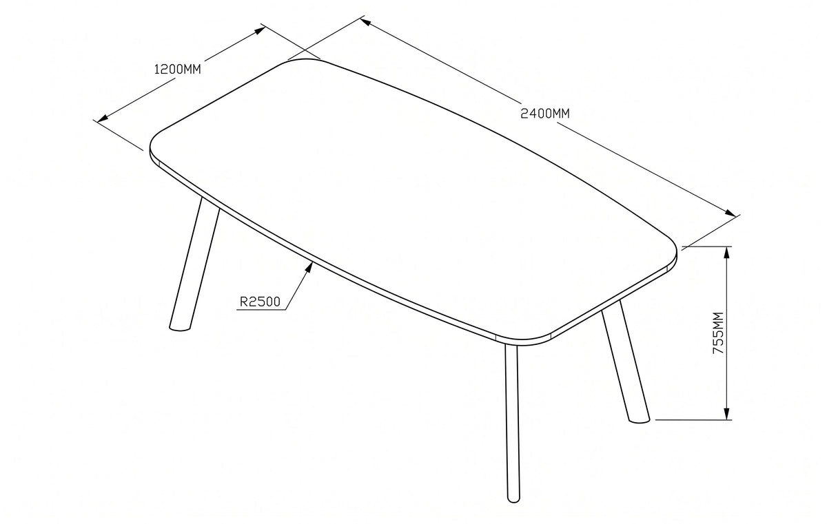Modu Danish Oval Meeting Table 240×120 cm