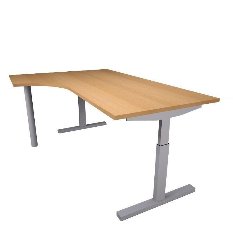 Height-adjustable corner desk